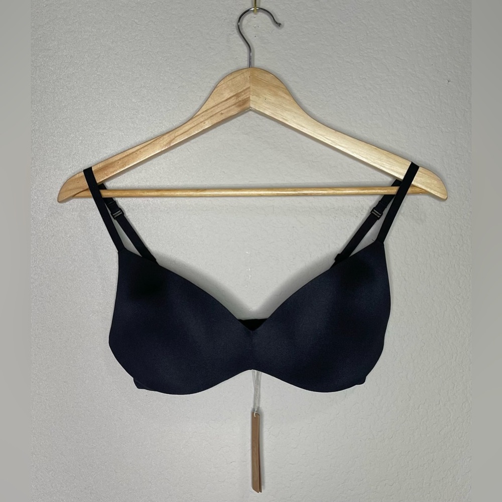 NWT SKIMS Wireless Form Push-Up Plunge Bra BR-WRL-1891 Onyx Black Size 34C - Picture 2 of 4